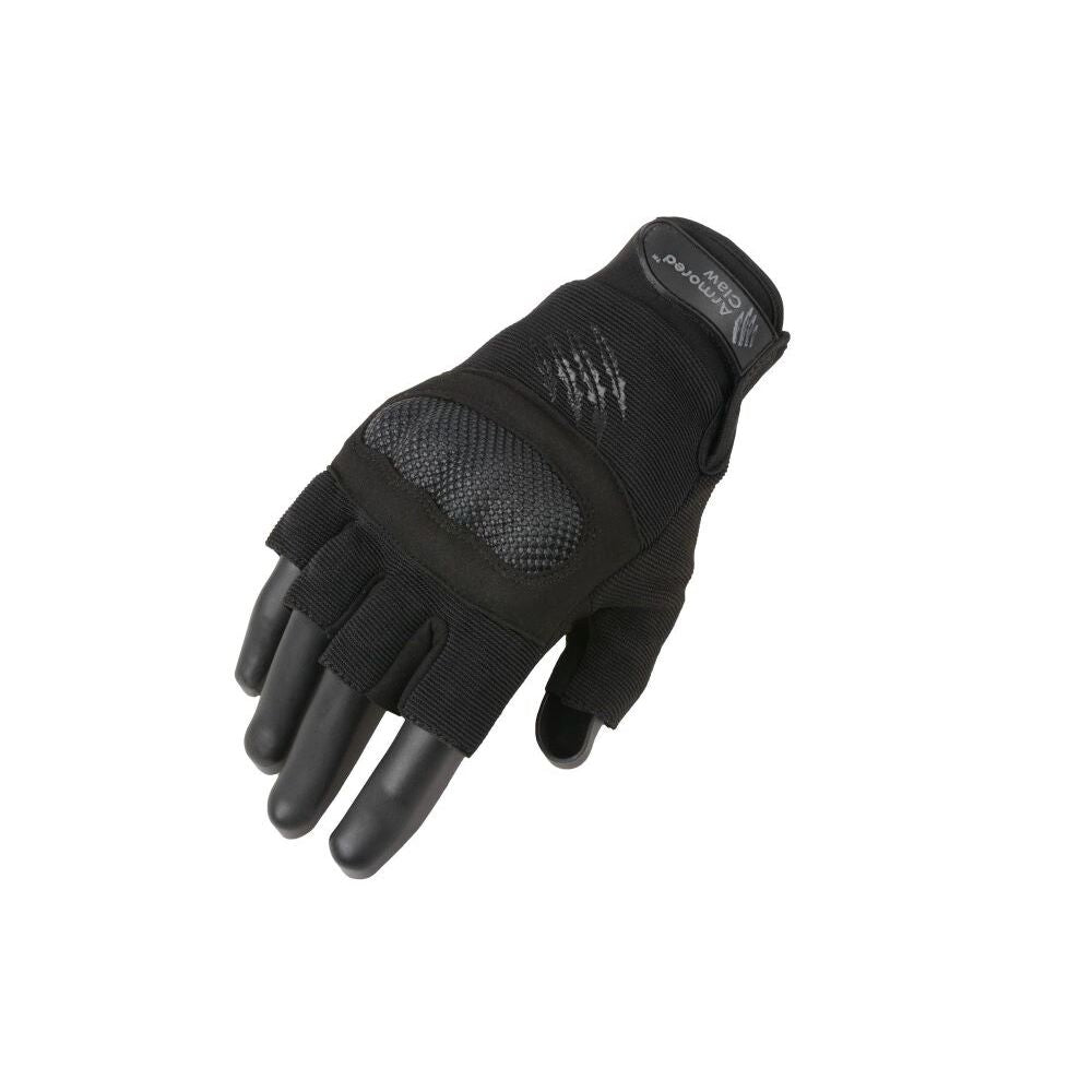 Guantes Tácticos Armored Claw ShieldForce Negro - Medio dedo Talla XL