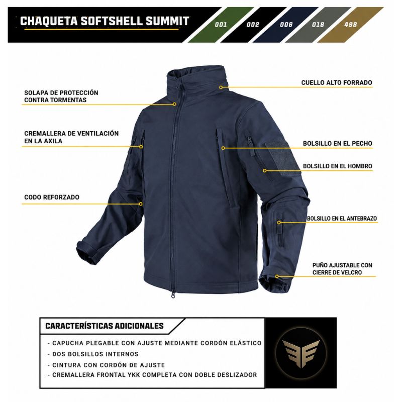 Chaqueta Softshell Summit negra Condor (S)